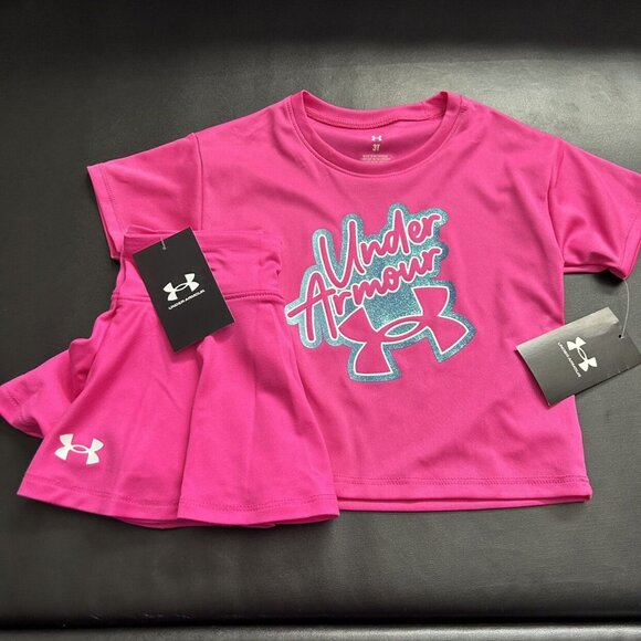 NWT Under Armour Glitter Athletic Skort Set Girls Size 3T - Picture 1 of 5